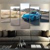 tableau-Porsche-718-Cayman-bleu-deco-murale-decoration-voiture-automobile-