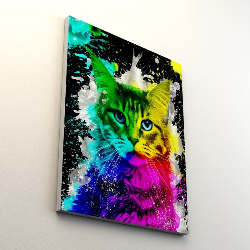 Tableau Chat Multicolore Artetdeco