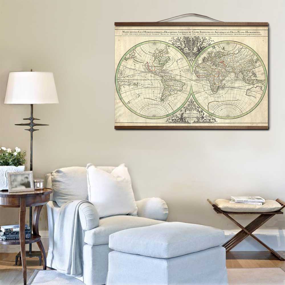 poster carte du monde vintage